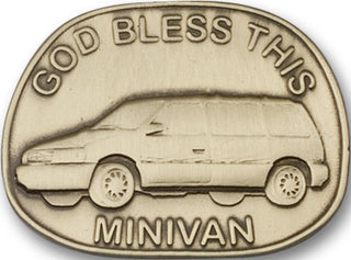 Gold Finish God Bless This Mini-Van Visor Clip
