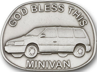 Silver Finish God Bless This Mini-Van Visor Clip