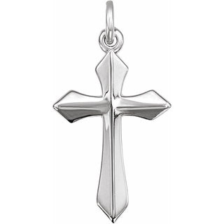 14K White Cross Pendant