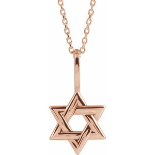 14K Rose Star of David 16-18" Necklace