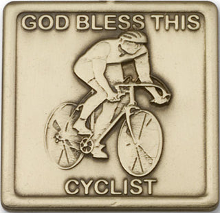 Gold Finish God Bless This Cyclist Visor Clip