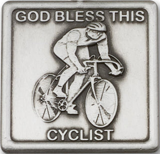 Silver Finish God Bless This Cyclist Visor Clip