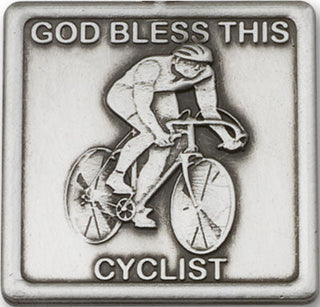Silver Finish God Bless This Cyclist Visor Clip
