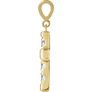 14K Yellow 3/4 CTW Natural Diamond French-Set Cross Pendant