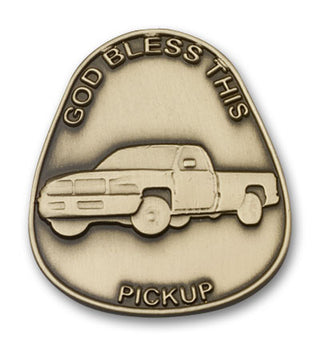 Gold Finish God Bless This Pickup Visor Clip