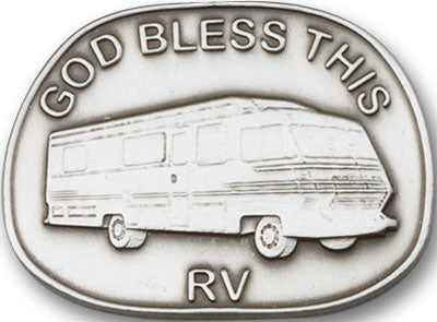 Silver Finish God Bless This Rv Visor Clip – CatholicShop.com