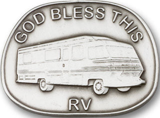Silver Finish God Bless This Rv Visor Clip