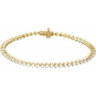 14K Yellow 2 CTW Lab-Grown Diamond 7 1/4" Line Bracelet