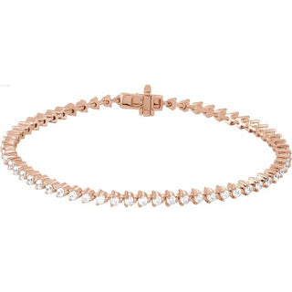 14K Rose 1 1/2 CTW Lab-Grown Diamond 7 1/4" Line Bracelet