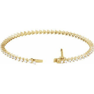 14K Yellow 3 CTW Lab-Grown Diamond 7 1/4" Line Bracelet