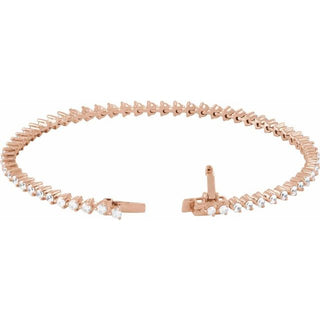 14K Rose 3 CTW Natural Diamond 7 1/4" Line Bracelet