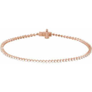 14K Rose 1 1/2 CTW Natural Diamond 7 1/4" Line Bracelet