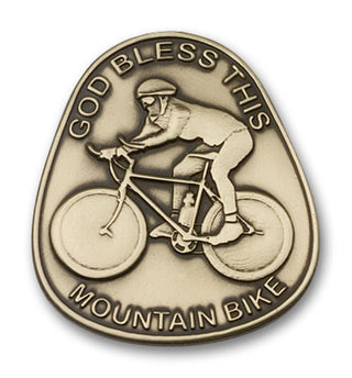 Gold Finish God Bless This Mountain Bike Visor Clip