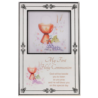 5-3/4 Inch Silver Tone First Communion Frame
