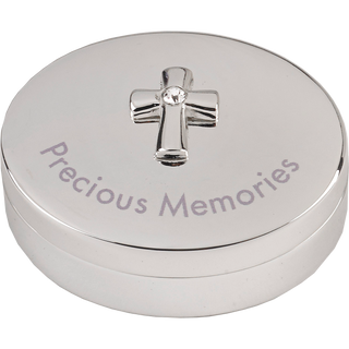 2 X 1-3/4 Inch Premium Quality Oval Silver Tone Precious Memories Keepsake Box