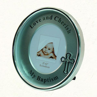 Silver-plated My Baptism Oval Frame