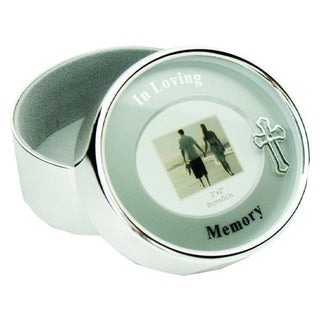 Silver-plated In Loving Memory Oval Keepsake Box