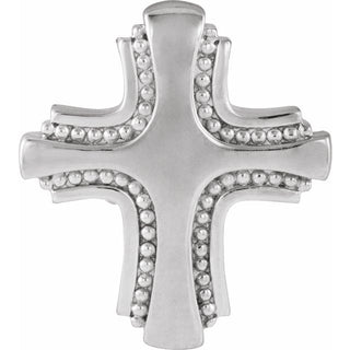 14K White Cross Slide Pendant