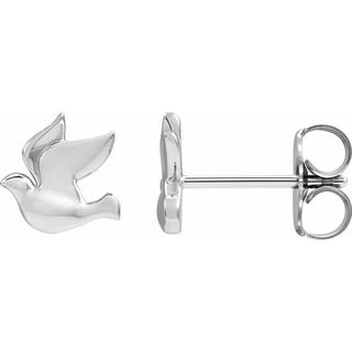 Platinum Holy Spirit Dove Left Earring