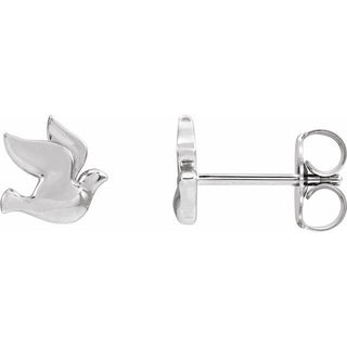 14K White Holy Spirit Dove Right Earring