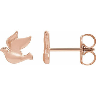 14K Rose Holy Spirit Dove Earrings