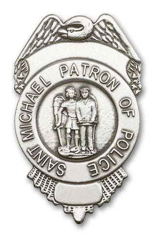 Silver Finish St Michael Police Visor Clip