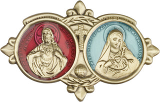 Gold Finish Jesus Mary Visor Clip