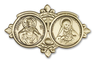 Gold Finish Jesus Mary Visor Clip