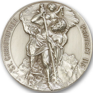 Silver Finish Saint Christopher Visor Clip