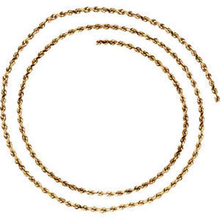 16-inch Diamond Cut Rope Chain with Lobster Clasp - 14K Yellow Gold