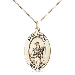 14kt Gold-Filled Saint agatha medal necklace 11003GF