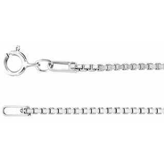 16 Inch 1 3 Mm Diamond Cut Box Chain With Spring Ring Sterling Silver