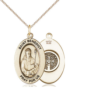 14kt Gold-Filled Saint benedict medal necklace 11008GF