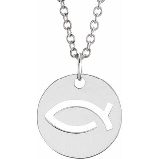 14K White (Ichthus) Fish 16-18" Necklace