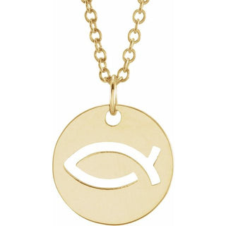 14K Yellow (Ichthus) Fish 16-18" Necklace