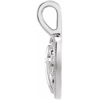 Platinum 18.7x12.6 mm Cross and Heart Pendant
