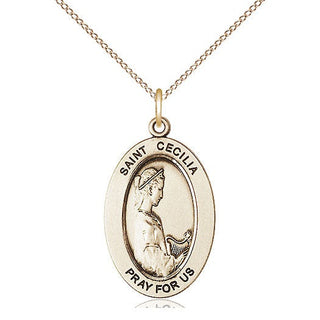 14kt Gold-Filled Saint cecilia medal necklace 11016GF