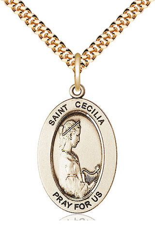 14kt Gold-Filled Saint cecilia medal necklace 11016GF