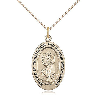 14kt Gold-Filled Saint christopher medal necklace 11022GF
