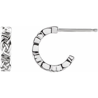 Platinum Celtic-Inspired 10.25 mm Hoop Earring