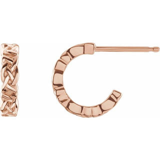 14K Rose Celtic-Inspired 10.25 mm Hoop Earring