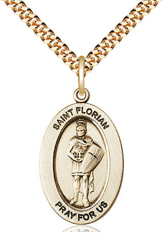 14kt Gold-Filled Saint florian medal necklace 11034GF