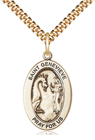 14kt Gold-Filled Saint genevieve medal necklace 11041GF