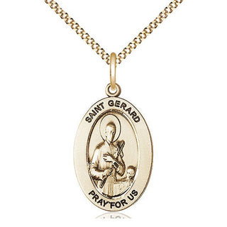 14K Gold-Filled Saint Gerard Majella Medal & Necklace Set Engraved Catholic Saint Jewelry