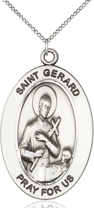 Sterling Silver Saint Gerard Majella Medal & Necklace Set Engraved Catholic Saint Jewelry