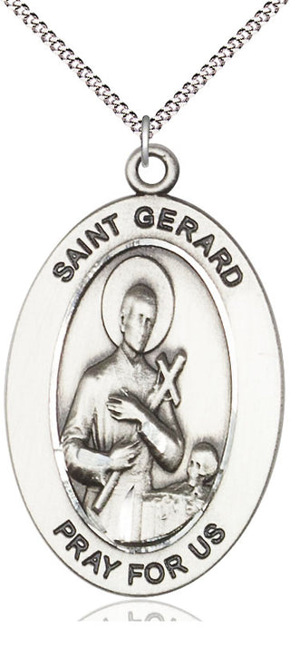 Sterling Silver Saint Gerard Majella Medal & Necklace Set Engraved Catholic Saint Jewelry