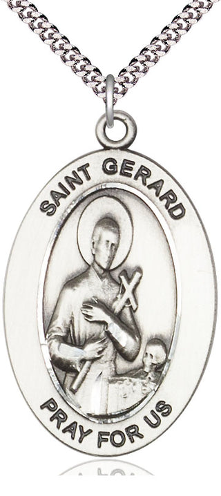 Sterling Silver Saint Gerard Majella Medal & Necklace Set Engraved Catholic Saint Jewelry