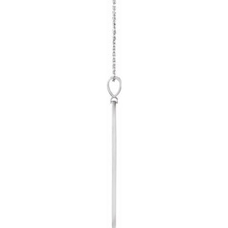 14K White .0025 CT Natural Diamond Arrow Bar 16-18" Necklace