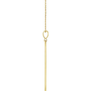 14K Yellow .0025 CT Natural Diamond Arrow Bar 16-18" Necklace