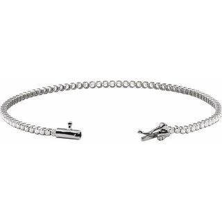 14K White 1 5/8 CTW Lab-Grown Diamond Lightweight Line 7" Bracelet
